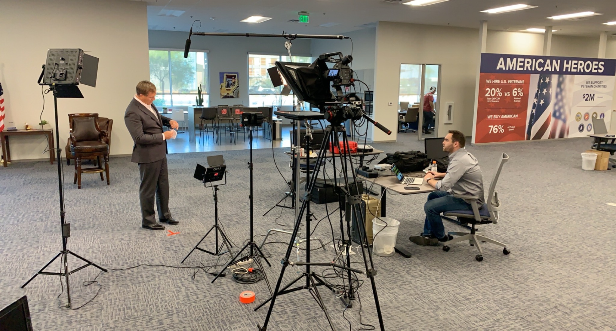 Professional multi-camera interview setup
